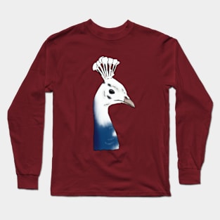 Leucistic Peacock Head Long Sleeve T-Shirt